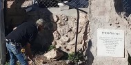 قطعان المستوطنين يثبتون حجرًا يحمل كتابات عبرية في الخليل