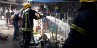 إصابة مواطنين في حريق مخبز وسط مدينة قلقيلية